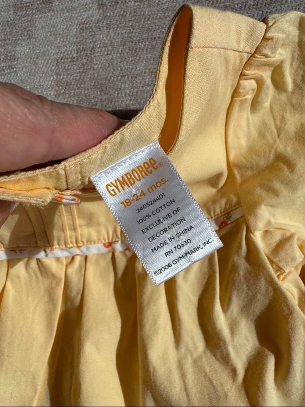 Gymboree Cotton Yellow Baby Dress with Ruffle Trim Sheep Appliqués size 18-24M - Picture 2 of 8